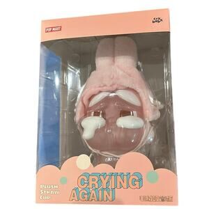 Popmart cry baby plush straw cup